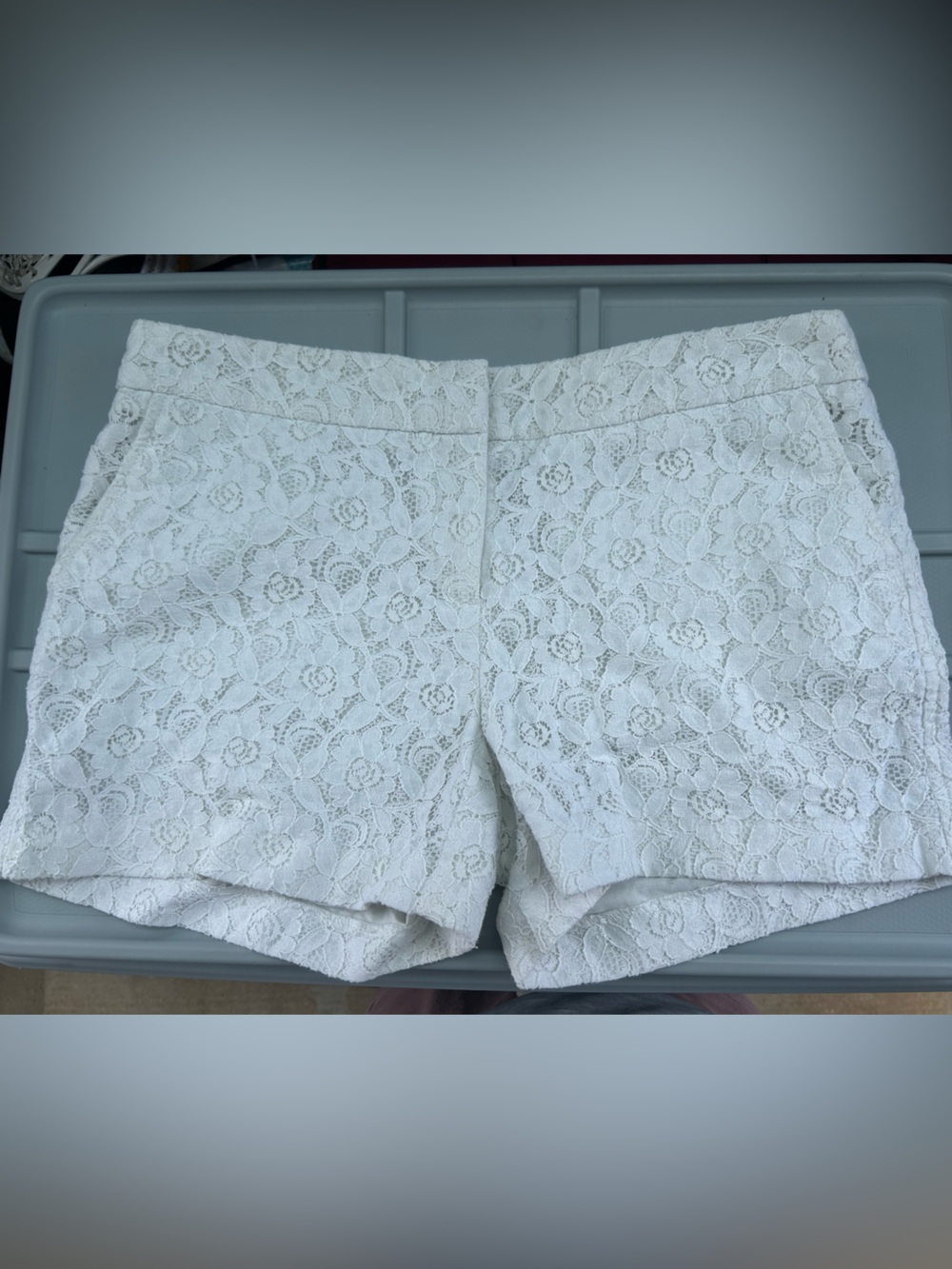 Cynthia Rowley White Floral Lace Shorts